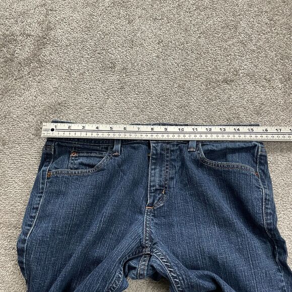 Eddie Bauer Classic Fit Denim Jeans Womens 31x29 Blue Dark Wash Straight Mid Rs - Picture 11 of 15